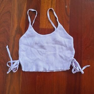 Lilac tie crop top